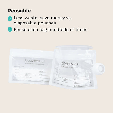 Reusable Breastmilk Storage Bags, 10 Pack, Includes Filling Funnel