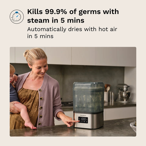 SuperQuick™ Baby Bottle Sterilizer and Dryer - Sterilizes & Dries in just 10 Minutes